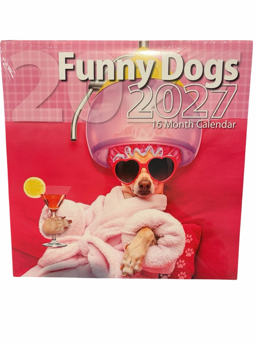 Funny Dogs 2027 Pink Wall Calendar - 16 Month